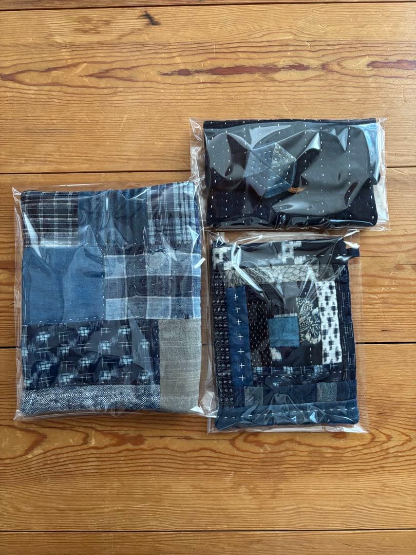 古布　書生絣　ショルダー紐　ハンドメイド