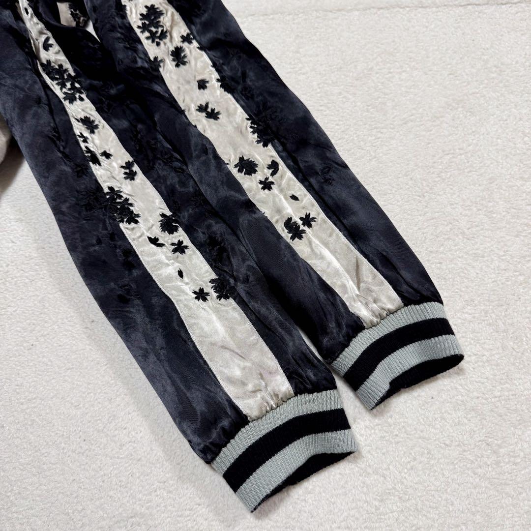 美品 花旅楽団 スカジャン ドクロ スカル 桜 リバーシブル ブラック M