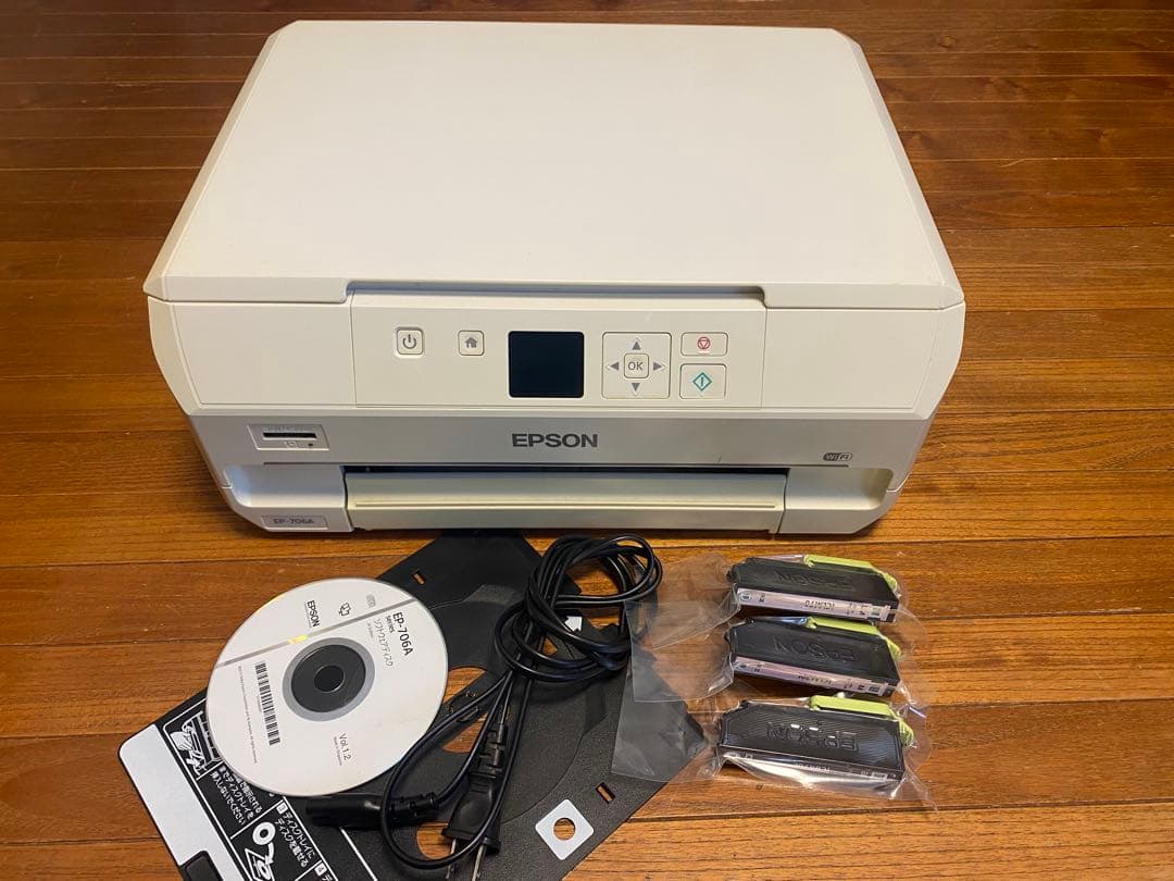 EPSON EP706A ジャンク品　純正インク３本付