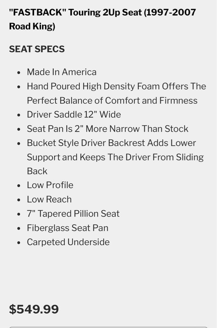 TERU ハーレー CMC FASTBACK 2UPシート ツーリング