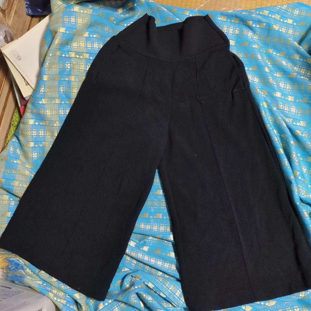 FOXEY フォクシー ニットパンツ ウール 黒 ワイド ガウチョ 38 M