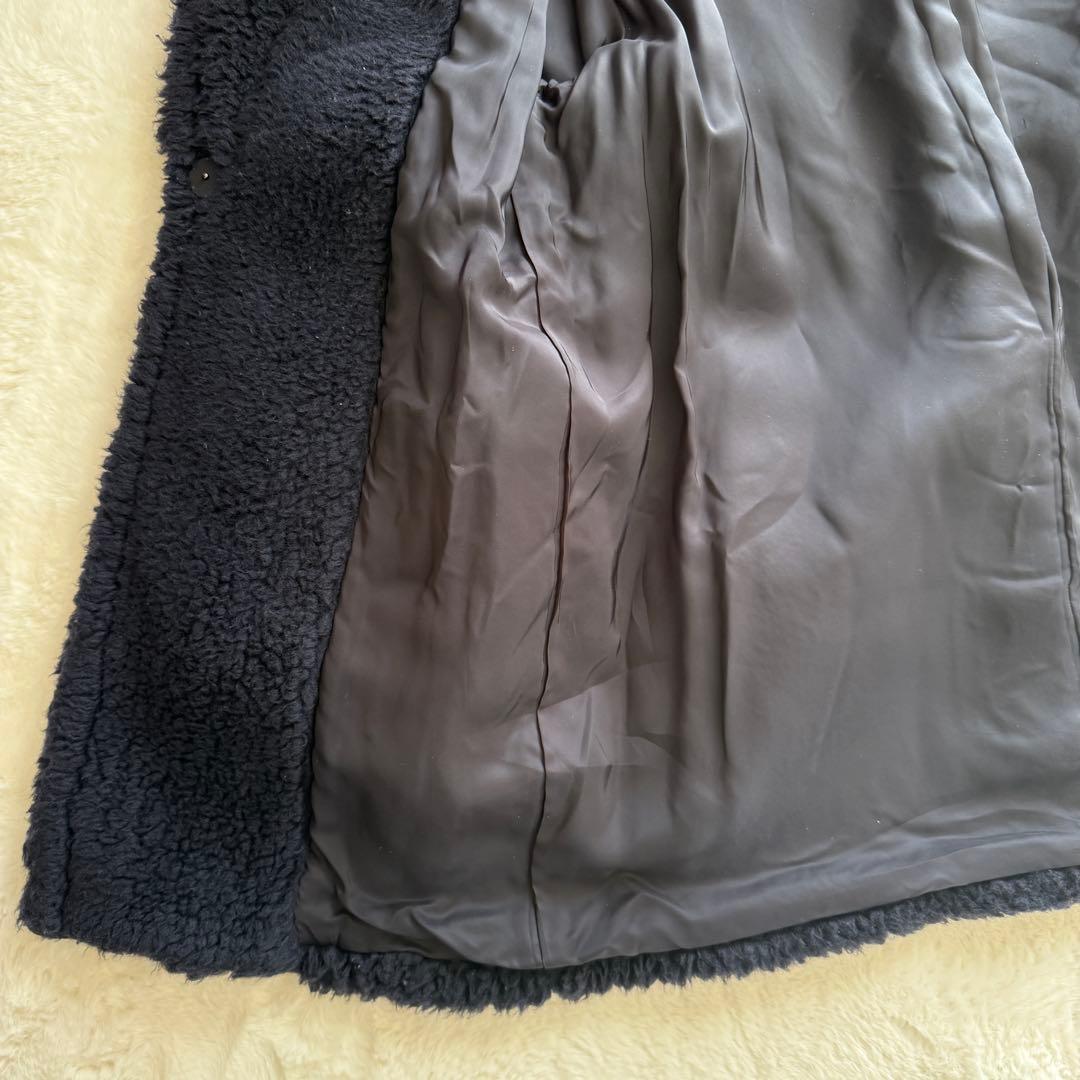 セオリーリュクス テディベア コート ボアコート ネイビー