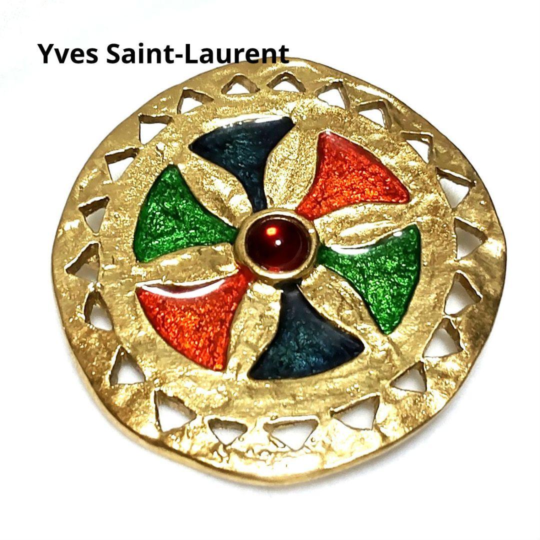 希少♡ヴィンテージ♡イヴサンローラン♡カラーストーン♡ブローチ兼ペンダントトップ