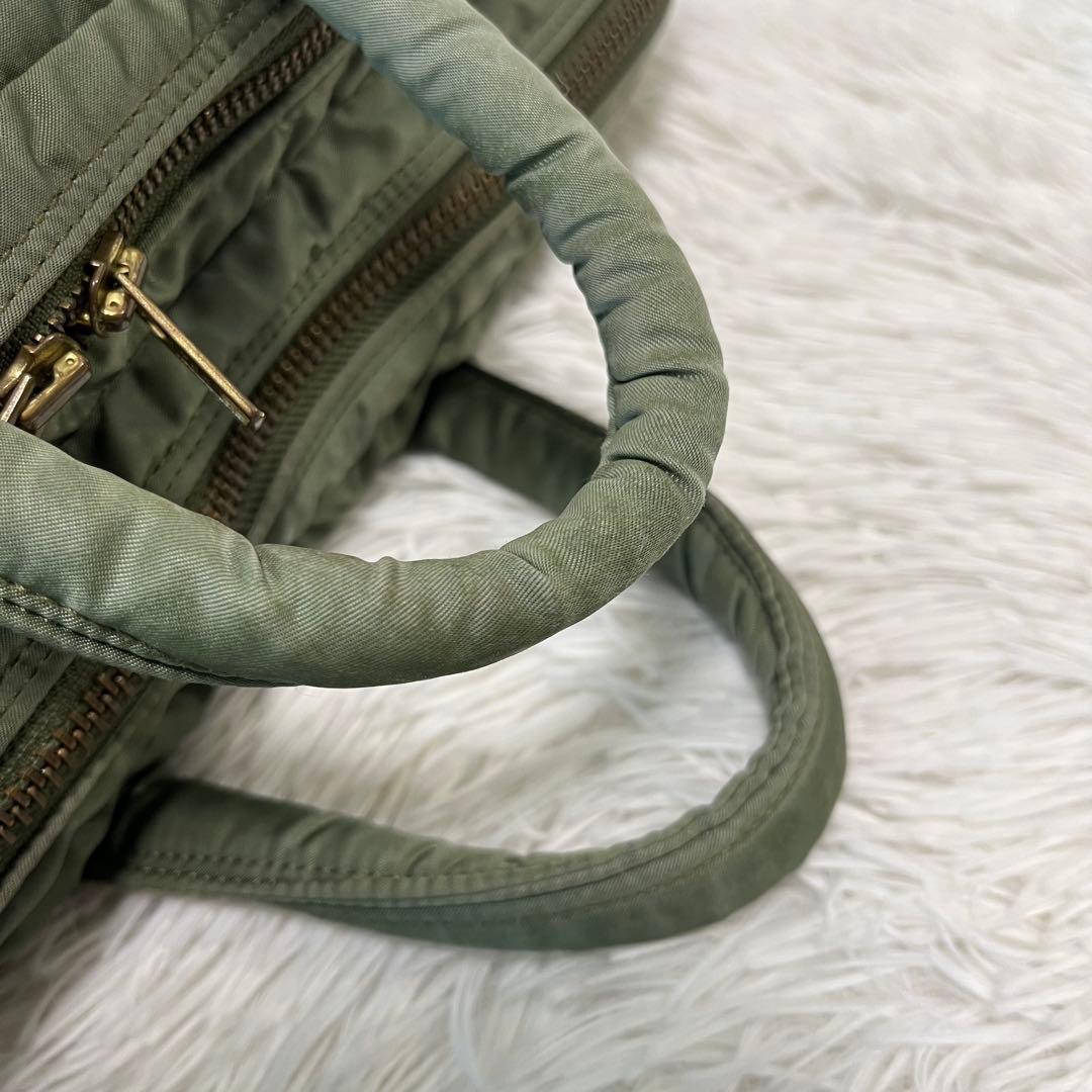 希少 廃盤 ポーター ビジネスバッグ 2層式 セージグリーン