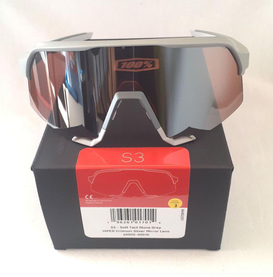 100% S3 Stone Grey クリムゾン ワンハンドレッド サングラス