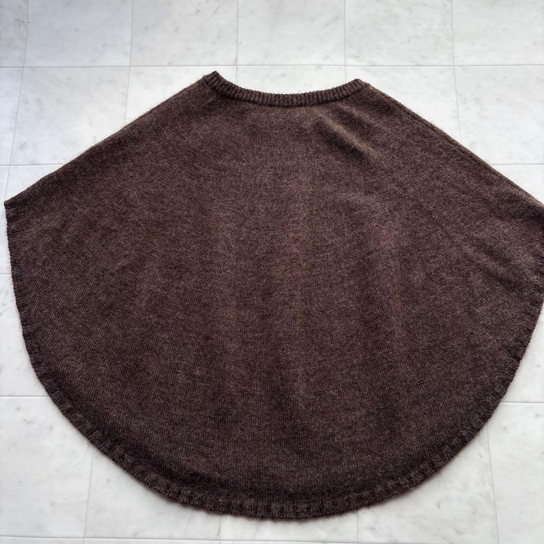 中川政七商店 アルパカ混 ニットポンチョ 茶 ブラウン 重ね着 フリーサイズ