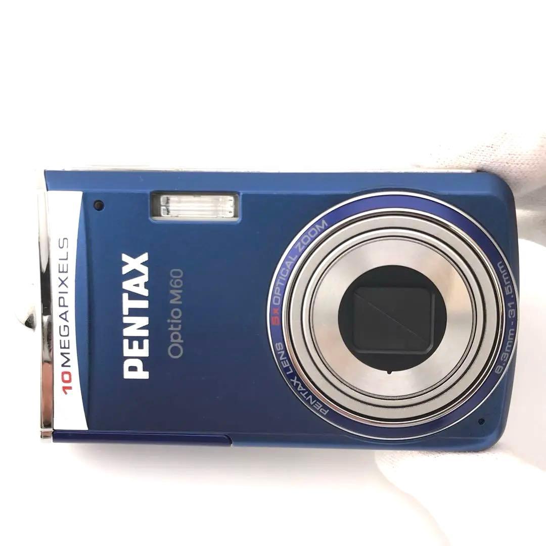 リーダー付き【動作確認済】PENTAX Optio M60 ブルー