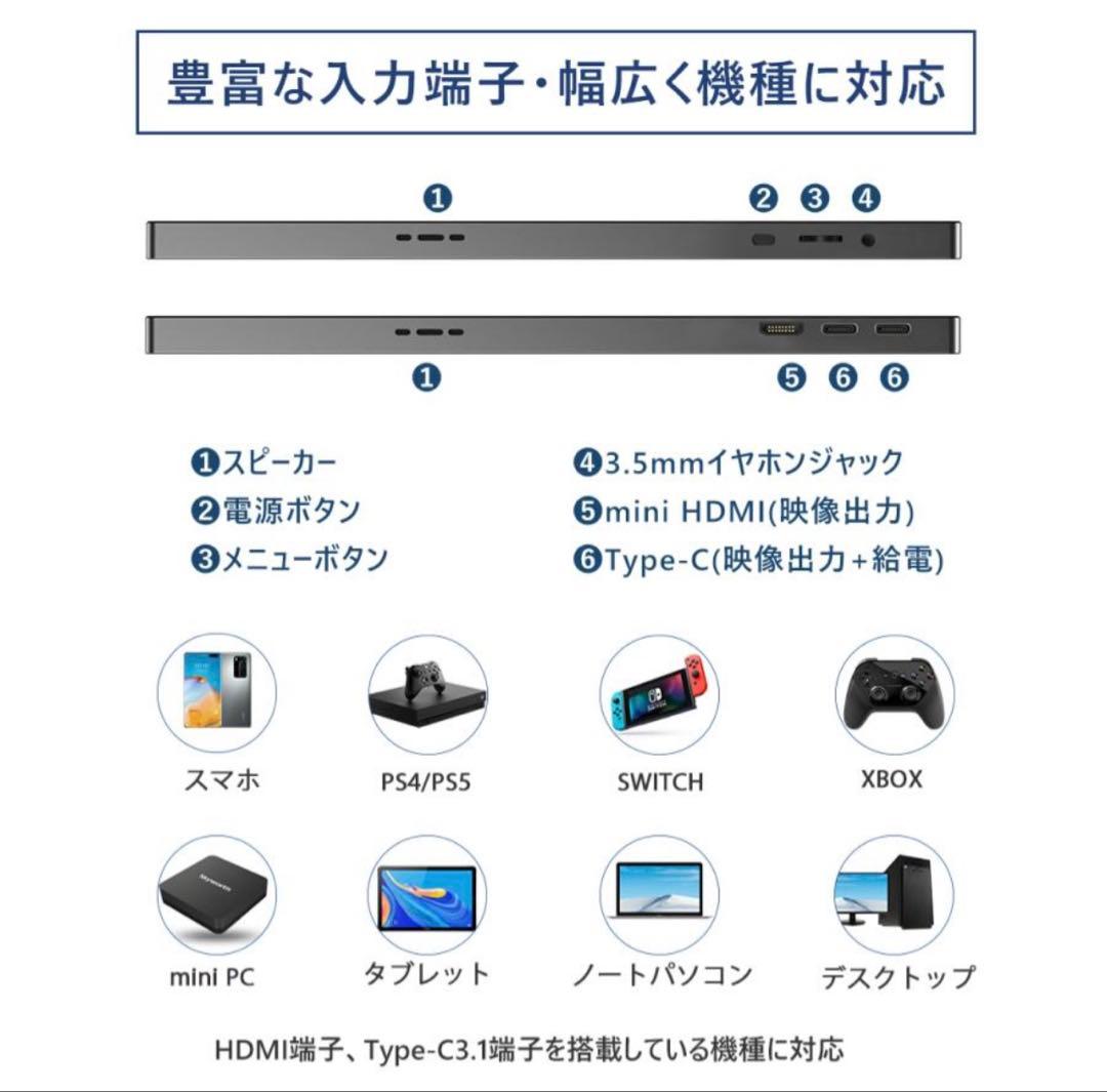 値下中 モバイルモニター 18.5インチ 120Hz FHD VESA カバー付