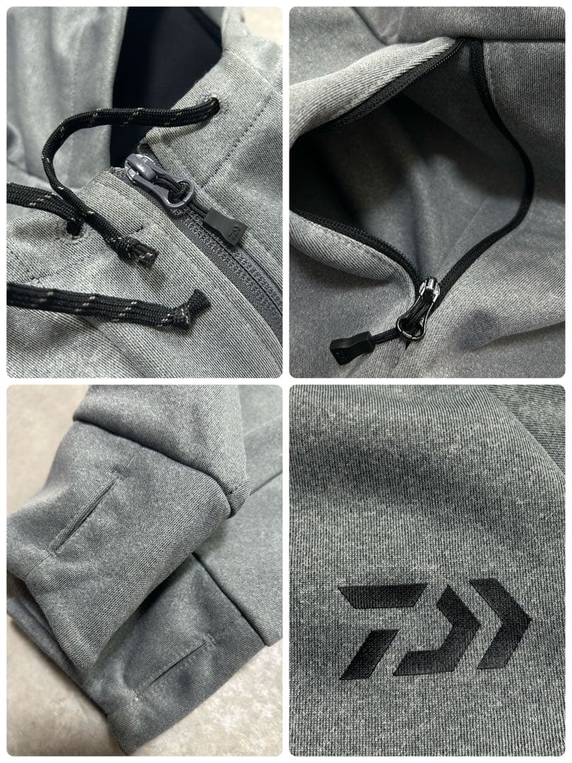 極美品 Daiwa ウインドブロックパーカー グレー L