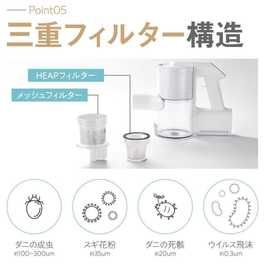 掃除機 コードレス サイクロン式 軽量 ハンディクリーナー 壁掛スタンド付き