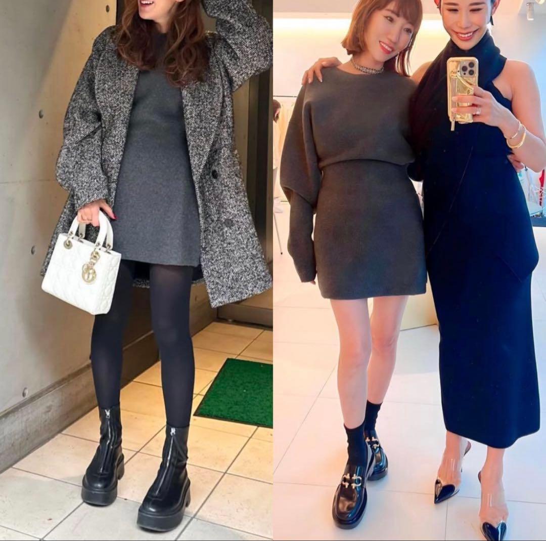 定価約10万円 一瞬で売り切れMYLAN カシミヤ混ニットドレス 美シルエット