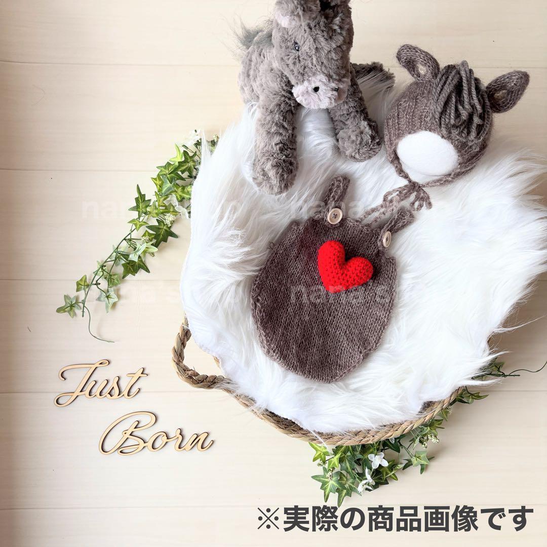 白♪馬帽子&ニューボーンフォト撮影衣装　午年　ウマボンネット　月齢フォト