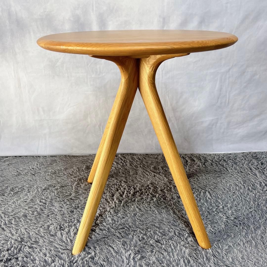 美品★起立木工 サイドテーブル 無垢材