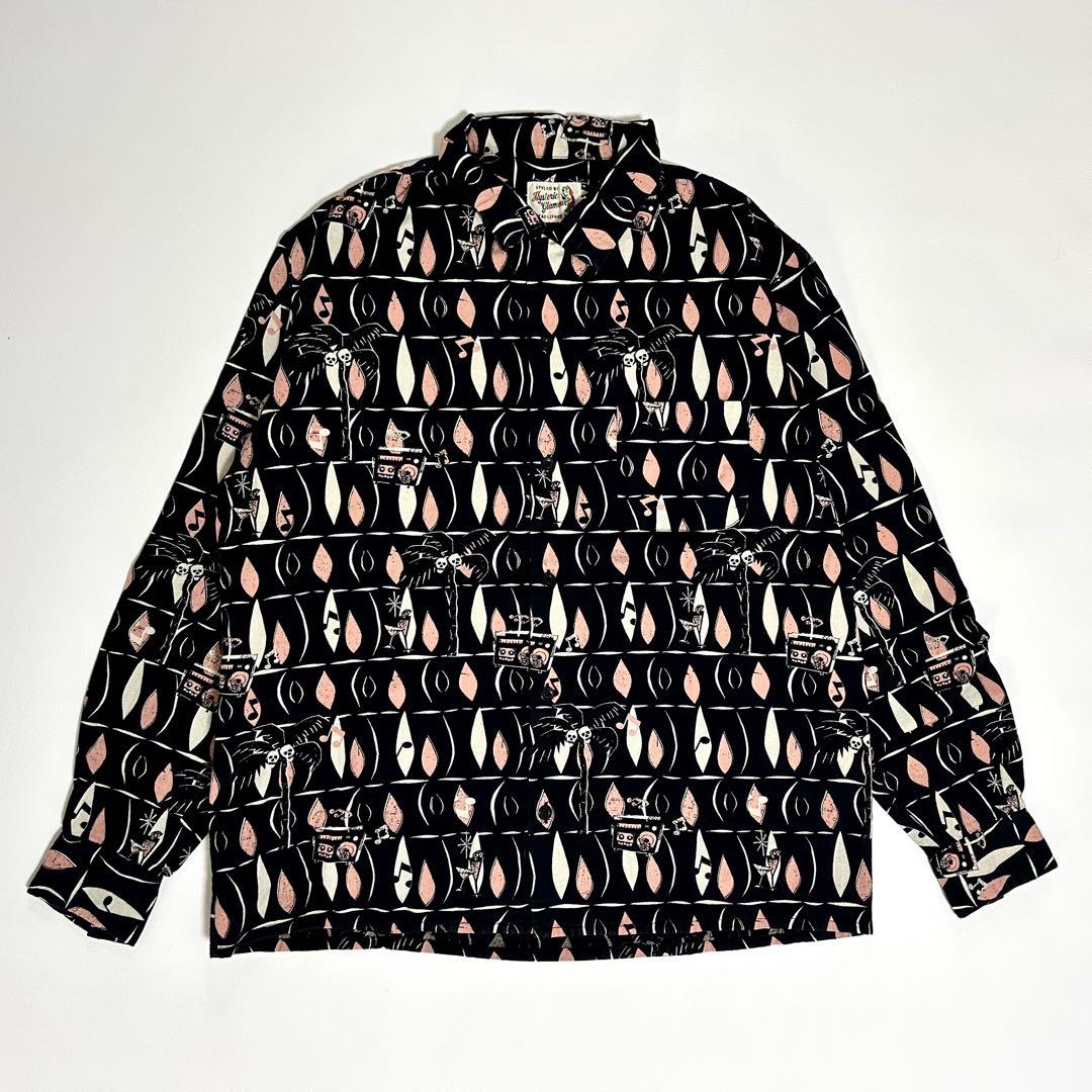 の*ち様 美品 ヒステリックグラマー アロハシャツ オープンカラー 長袖 コット