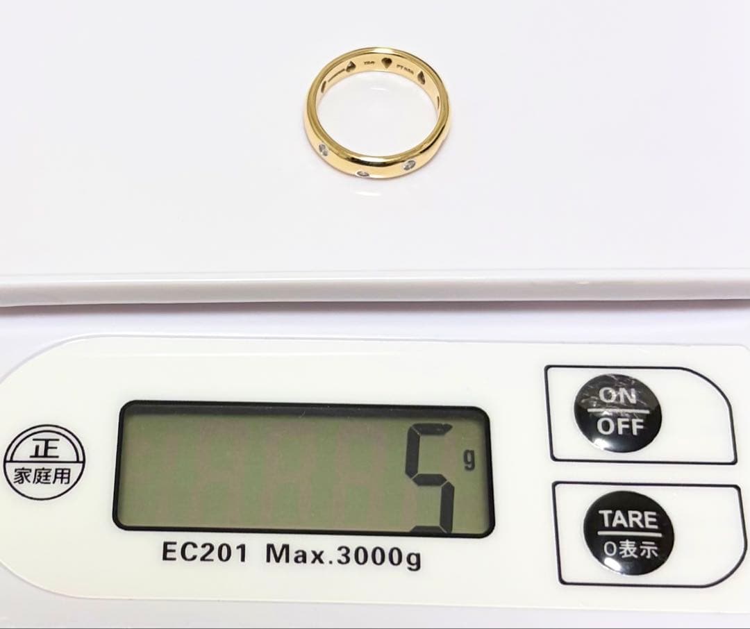 ティファニードッツリング k18イエローゴールド、プラチナ950、ダイヤ #50