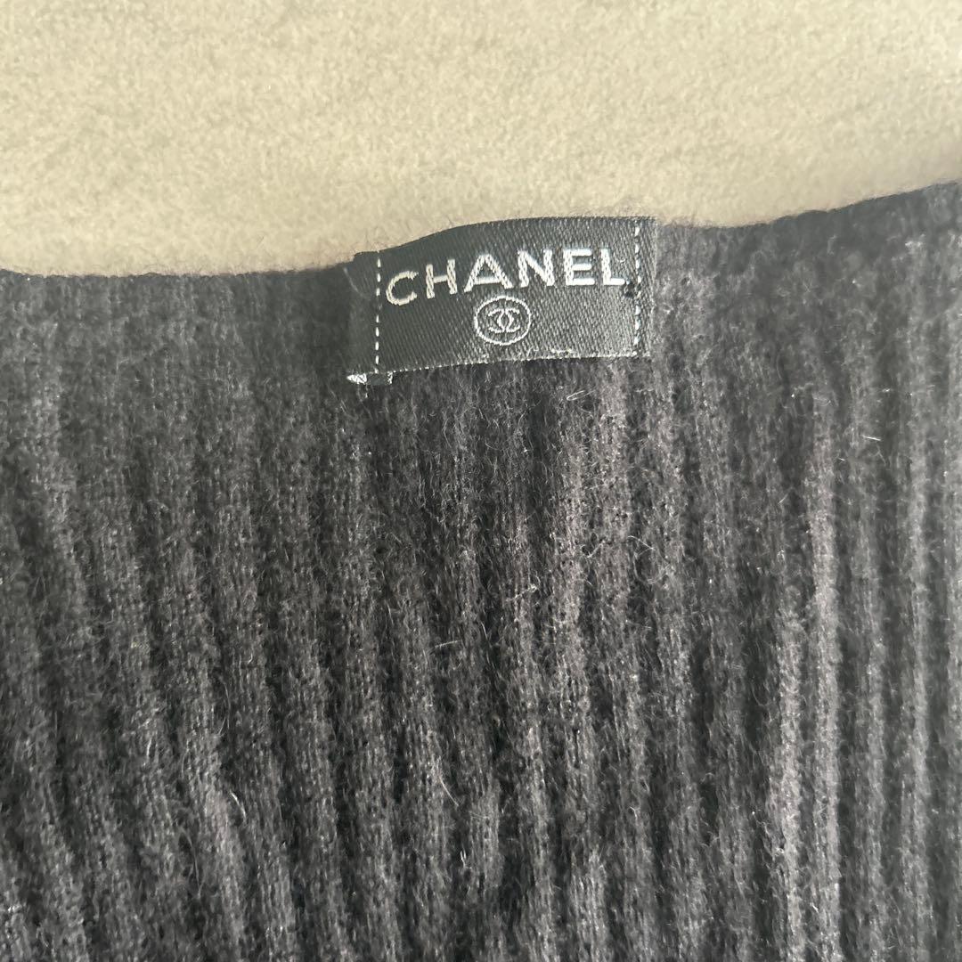 【美品】CHANEL カシミア100% ニット　Vネック　ブラック　黒