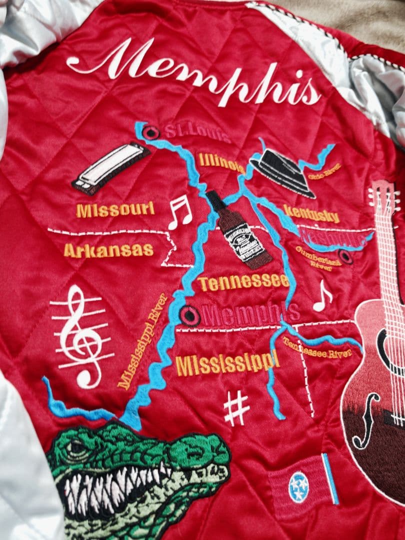 未使用近 BILLVAN２面用 別珍 日本限定 ワニ ワシ スカジャン 美品