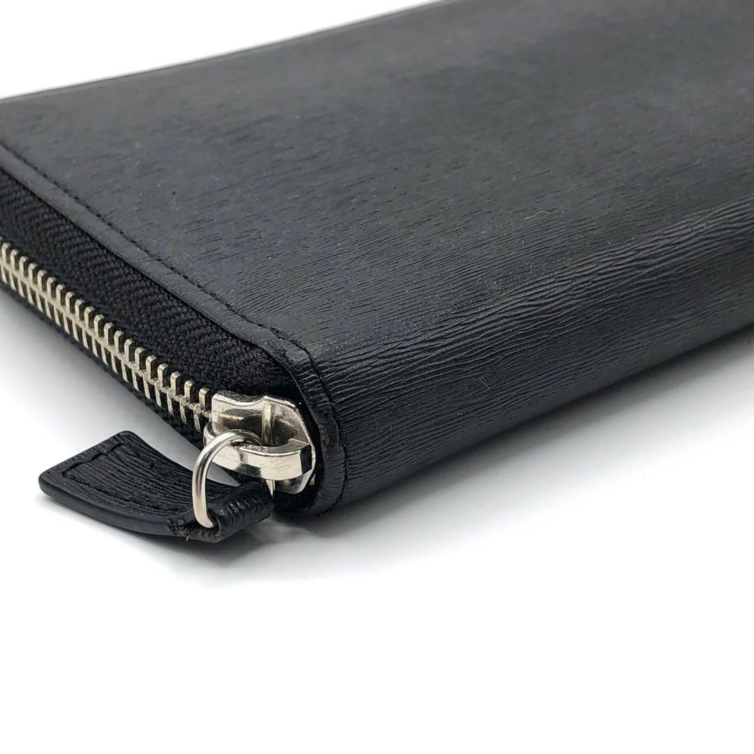 ポーター カレント 長財布 ラウンドジップ レザー 本革 ロゴ 黒