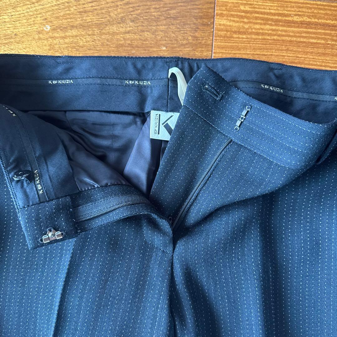 美品　KOF KRIZIAブラックストライプ フォーマル　パンツスーツ　Lサイズ