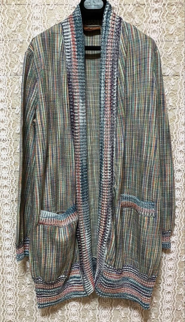 ストライプ柄 マルチカラー ジャケット