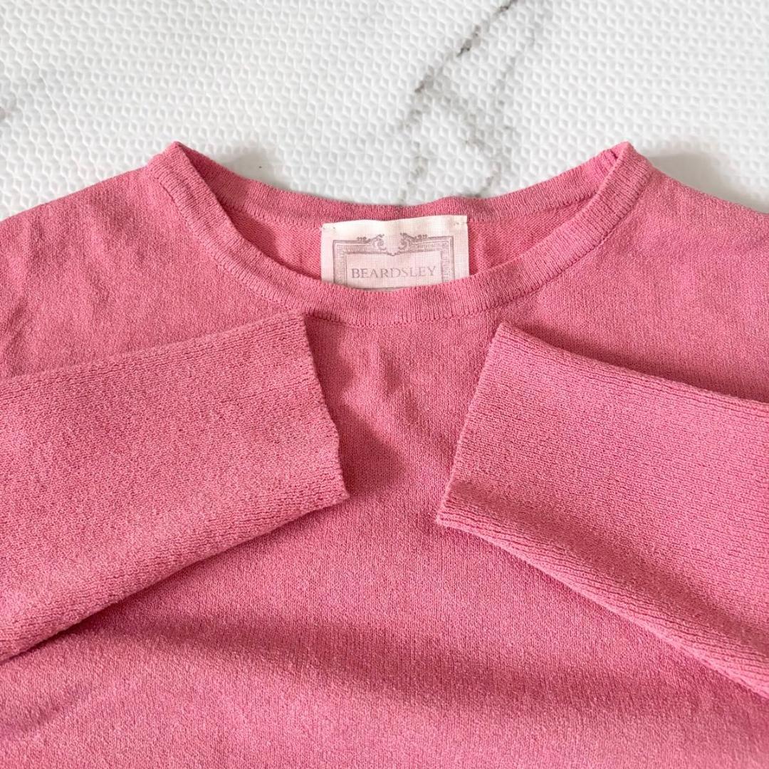 BEARDSLEY ギマBIGニット　ピンク　ビアズリー　洗える　長袖　ゆったり