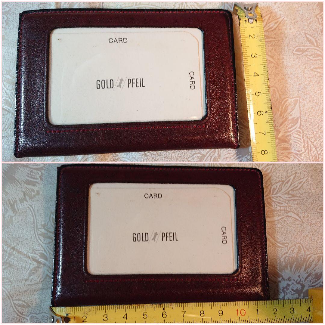 ゴールドファイルオックスフォードバーガンディ、パスケース、カードケース、定期入れ