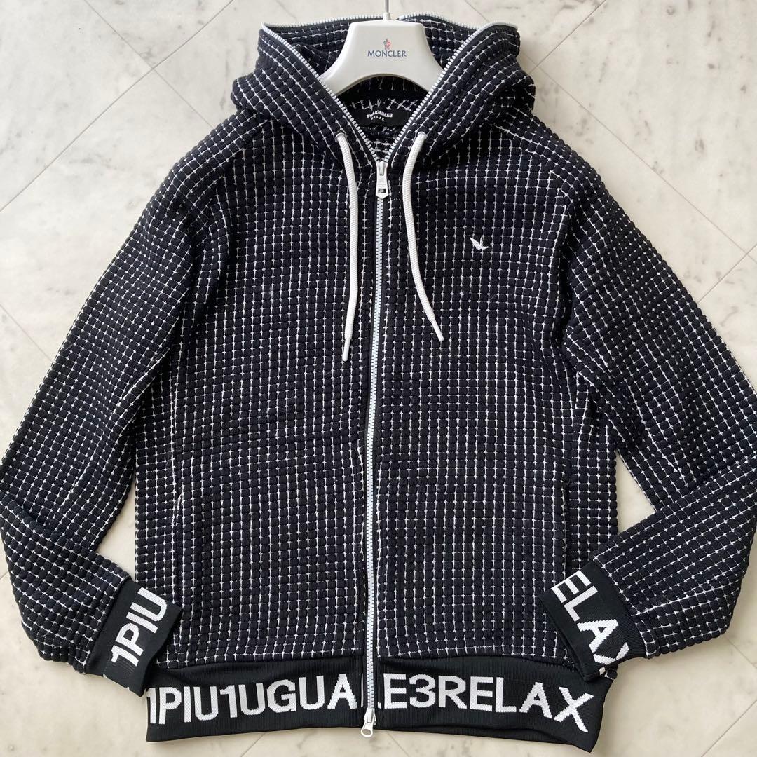 良品 1PIU1UGUALE3 ワッフル 凹凸 セットアップ XL ブラック