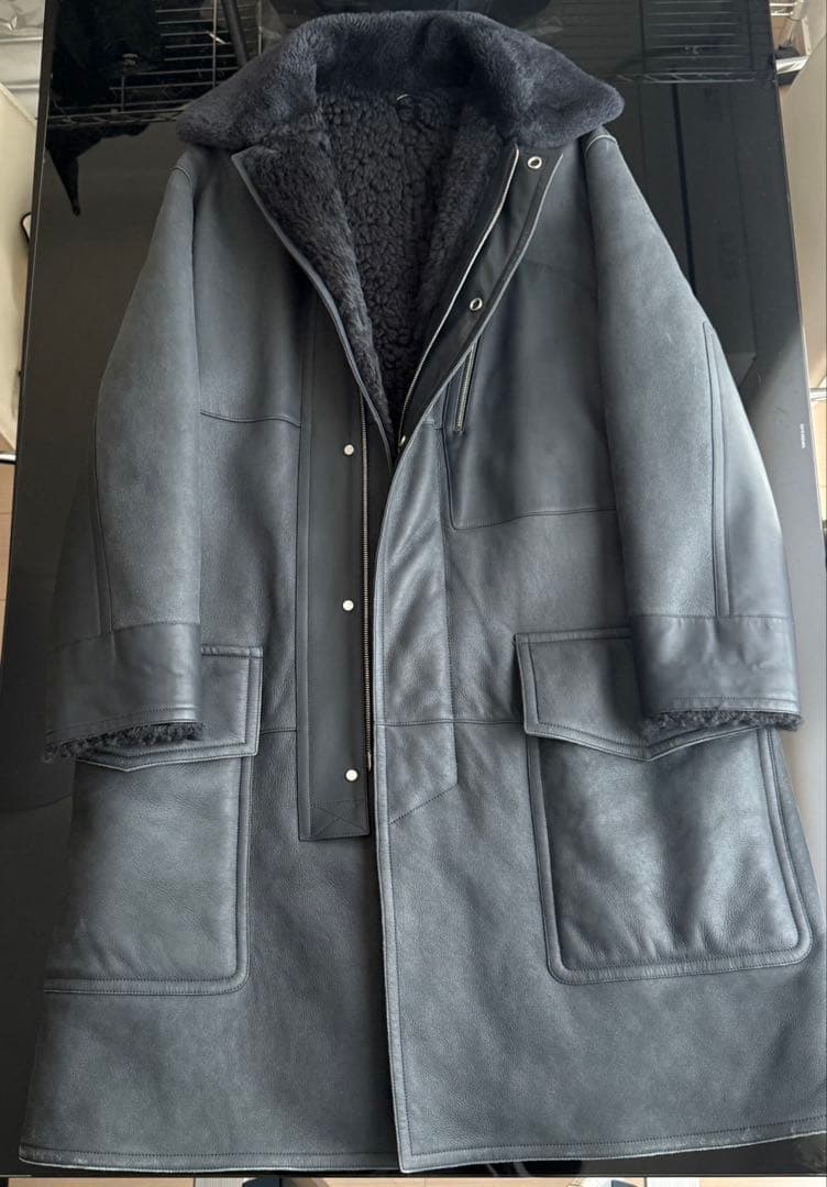 定価213万円 HERMES エルメス　表革　ロングムートンコート