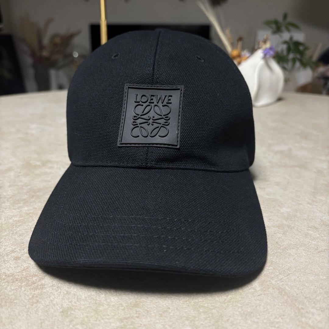 【定価62,700円】LOEWE ロエベ パッチ キャップ キャンバス 黒 M