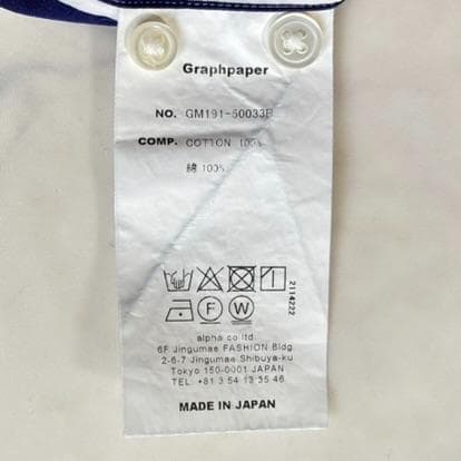 グラフペーパー トーマスメイソン 長袖シャツ ストライプ ネイビー 1 tu7