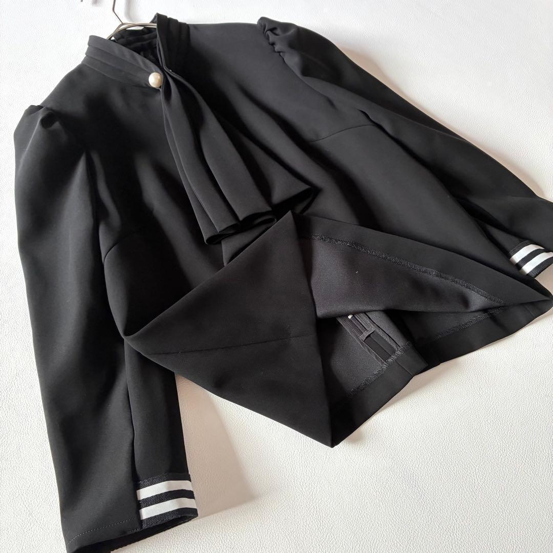 ボーダーズアットバルコニー　パールボウタイ ブラウス　ブラック　36