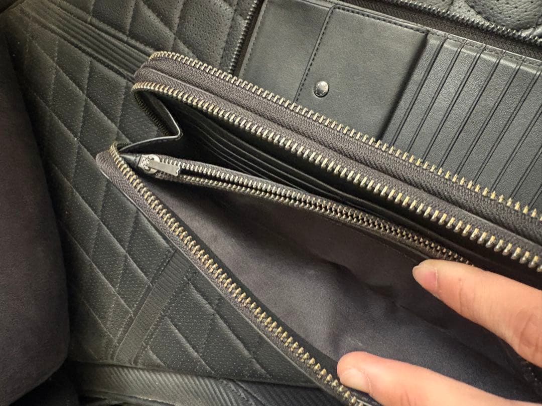 （美品】コーチ型押しトラベルオーガナイザー ダブルジップ セカンドバッグ