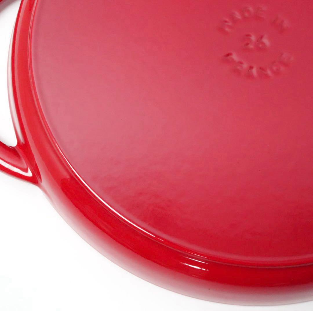 【美品】ストウブ staub ピュアグリル ラウンド 26cm チェリー