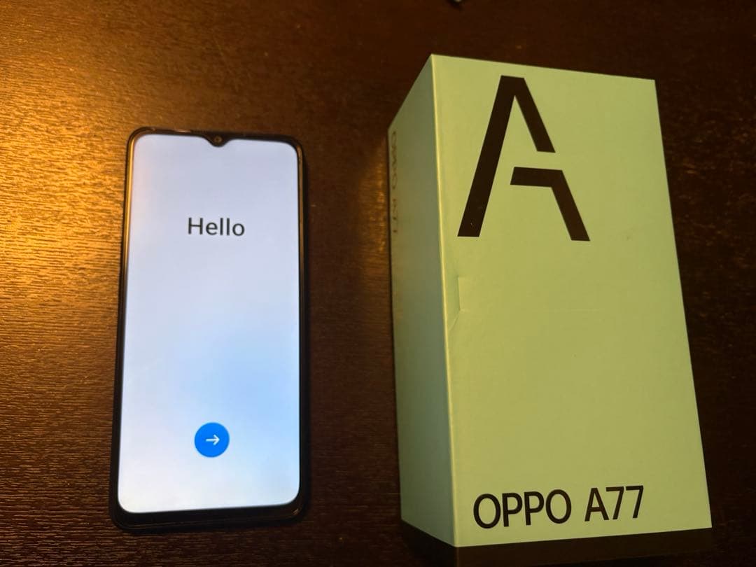 【2日間限定価格】[美品]OPPO A77 ブラック 本体 箱・説明書付　⑯