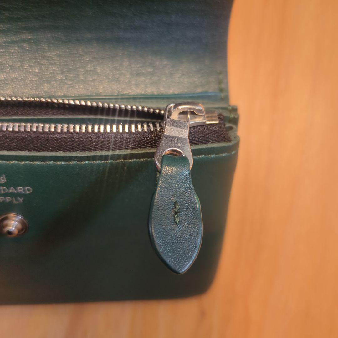 【美品】スタンダードサプライ　パルフラップウォレット ダークグリーン 財布