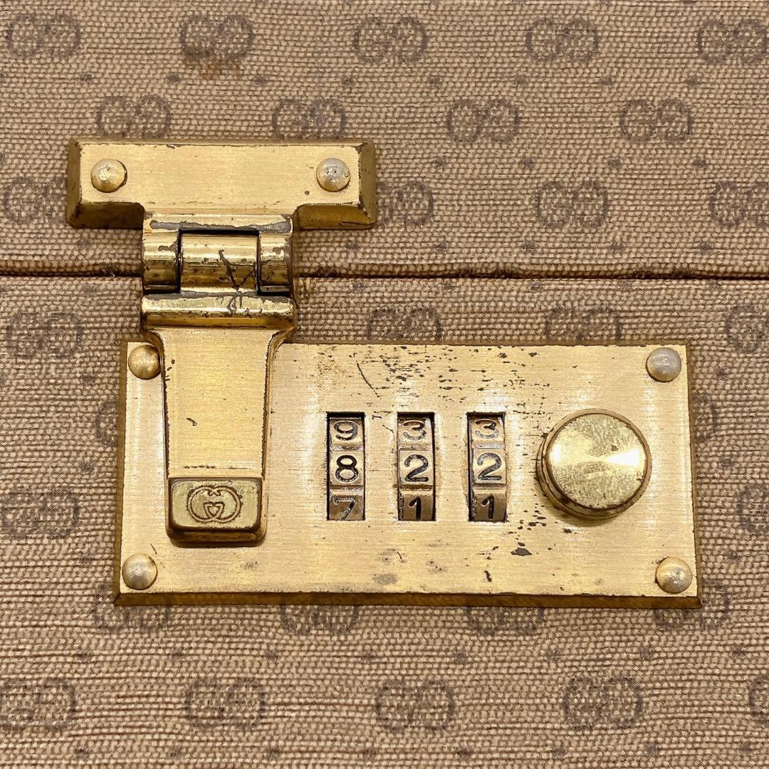 【GUCCI】アタッシュケース　シェリーライン　マイクロGG PVC ベージュ