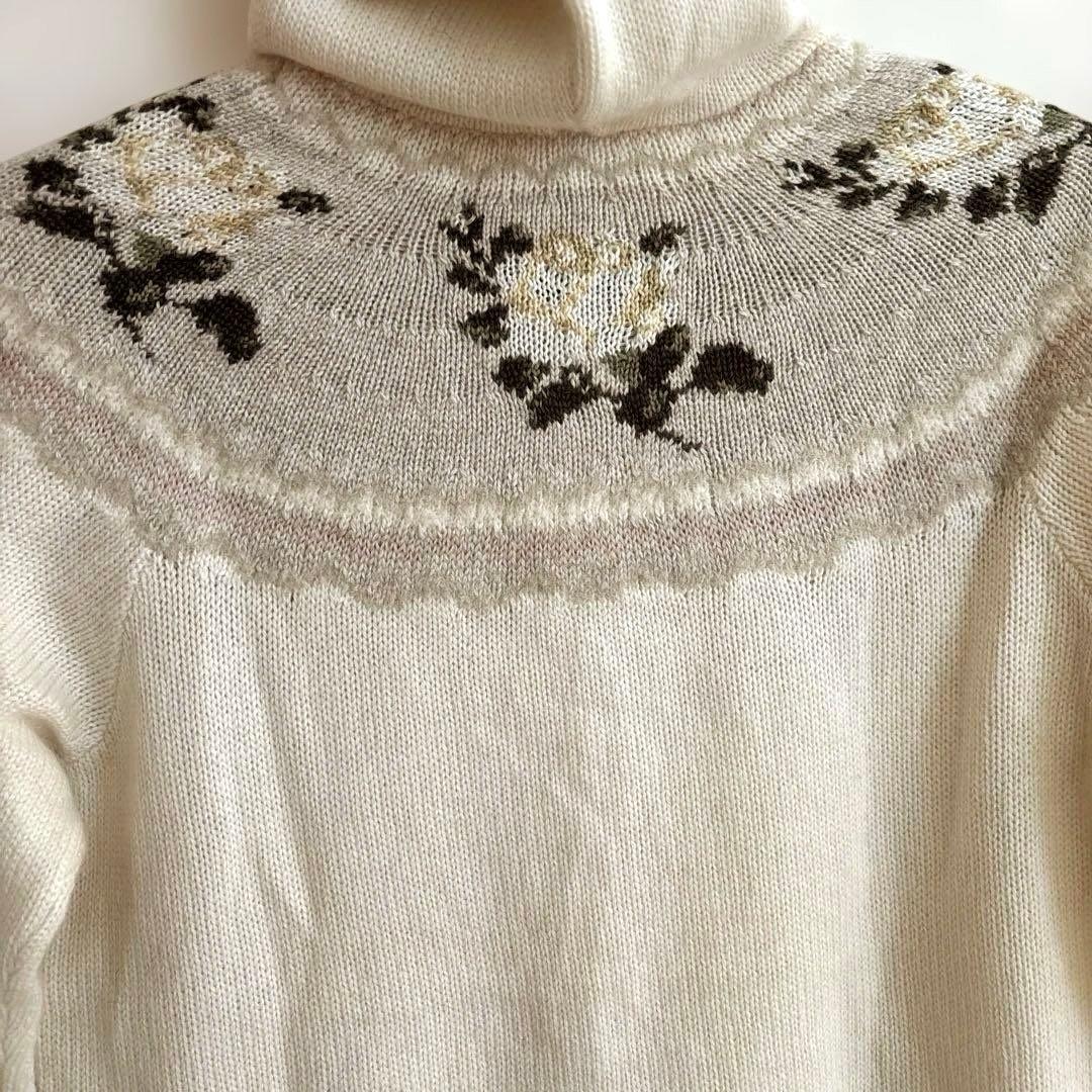 ピンクハウスフード付きニットジップパーカーカーディガン　カシミヤアンゴラ混レトロ