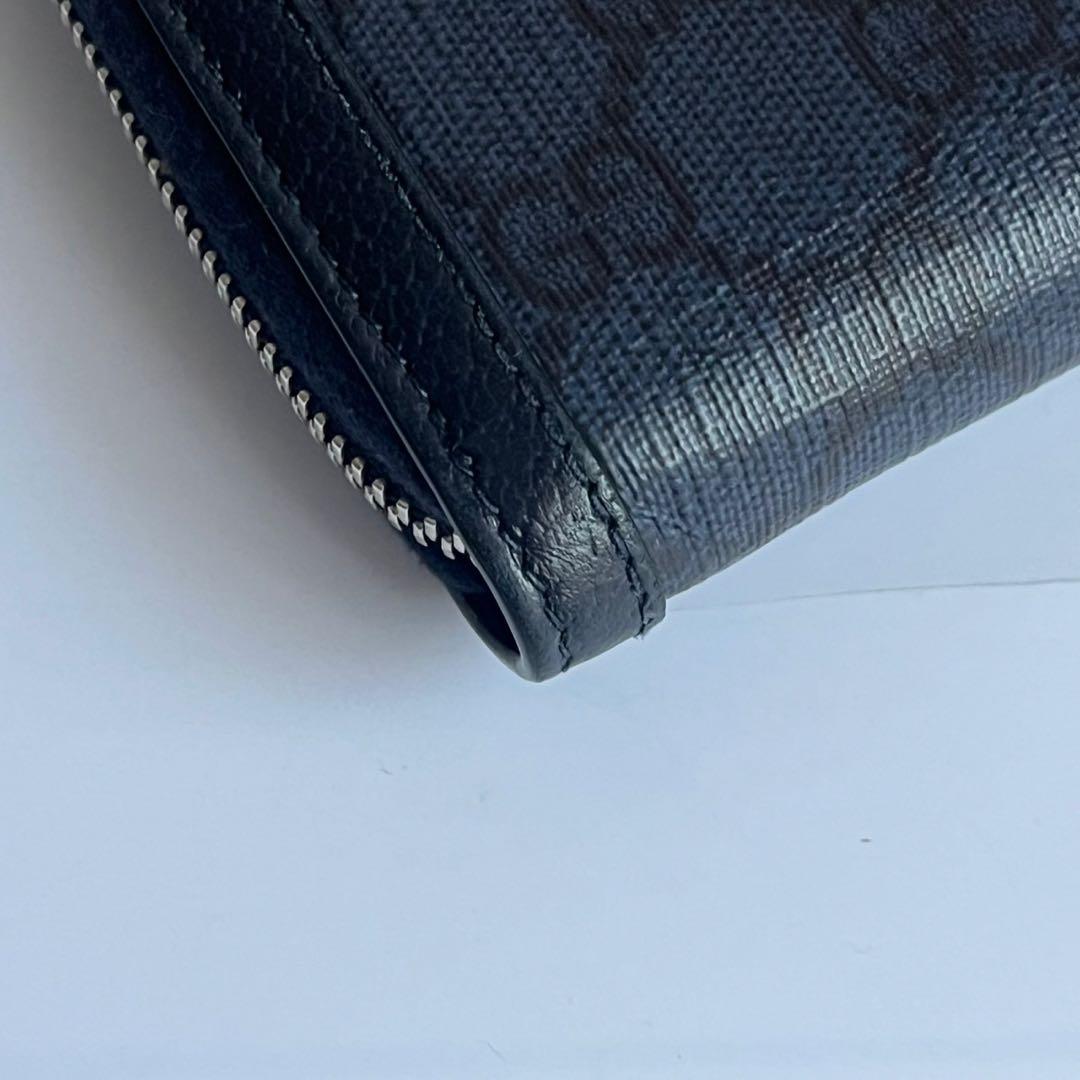 未使用級✨　GUCCI グッチ　長財布　財布　ggマーモント　ネイビー　黒