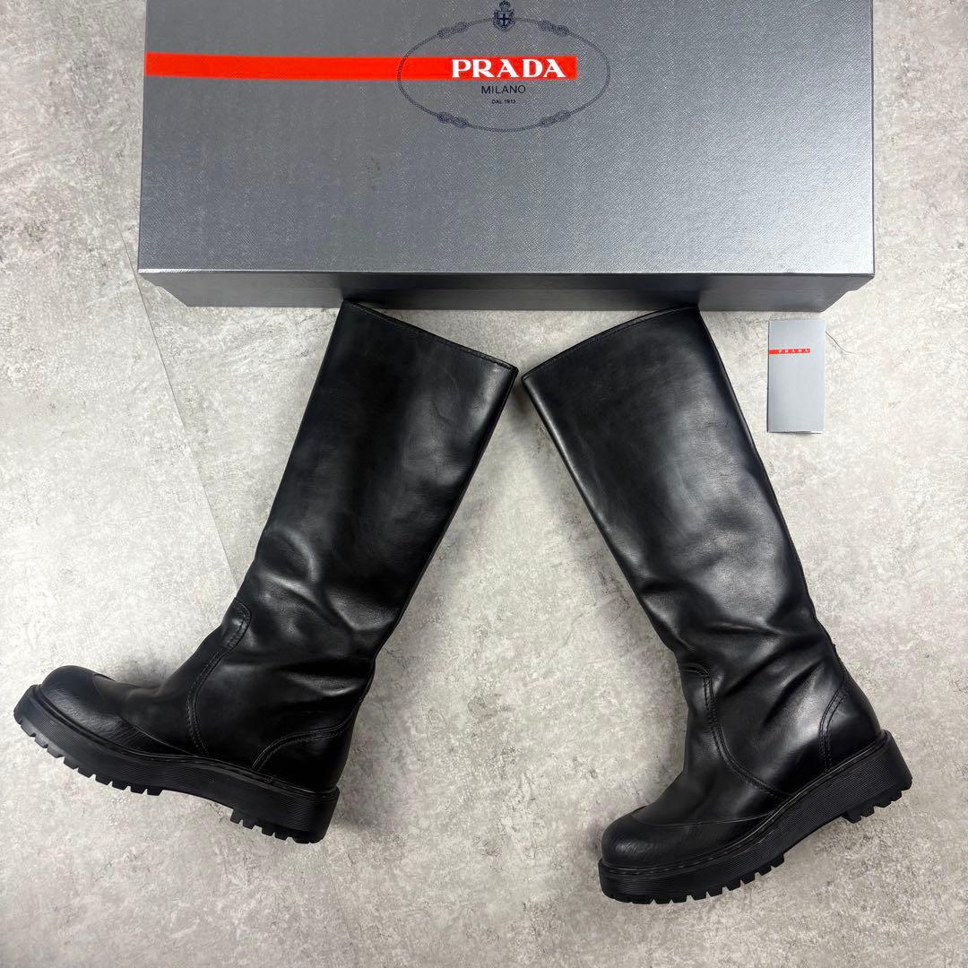 PRADASPORTS プラダスポーツ　レザー　ロングブーツ　39 ラグソール