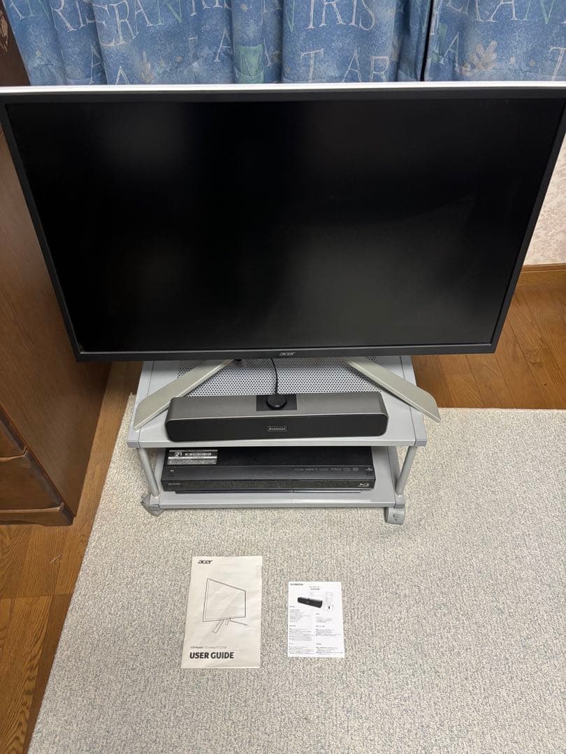 4K 32インチゲーミングモニタ＋レコーダー＋スピーカー＋テレビラック