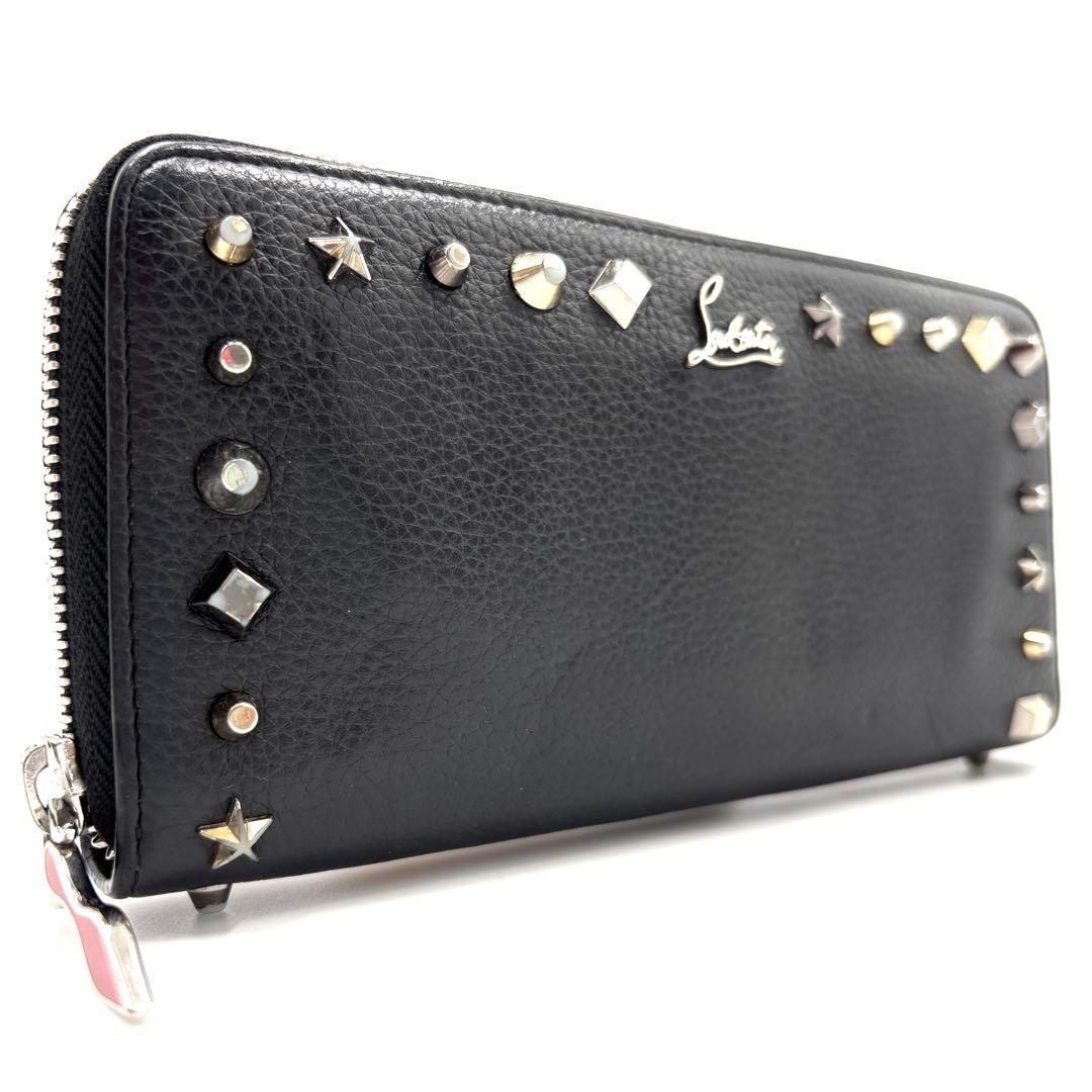 【正規品】クリスチャンルブタン 長財布 パネトーネ ロゴ スタッズ ラウンド 黒