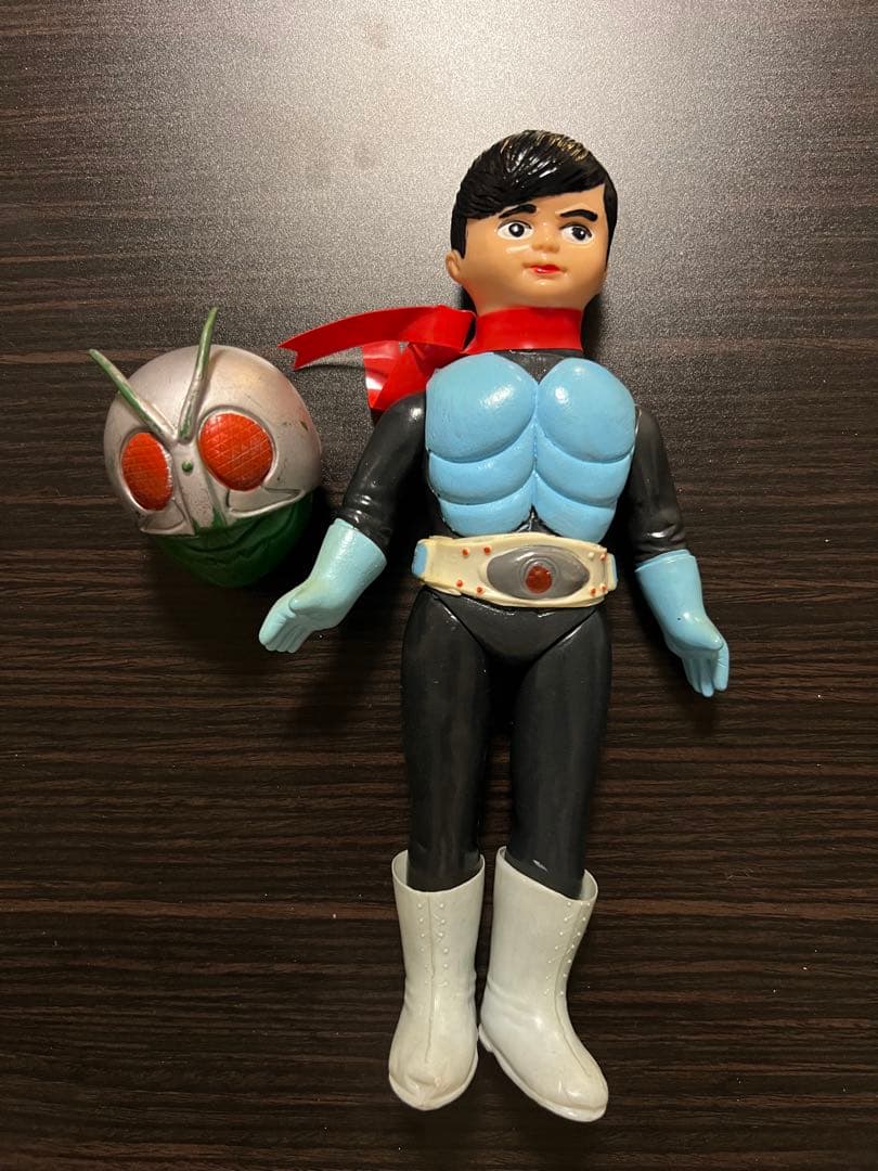 当時物　旧バンダイ　仮面ライダー　面取れソフビ