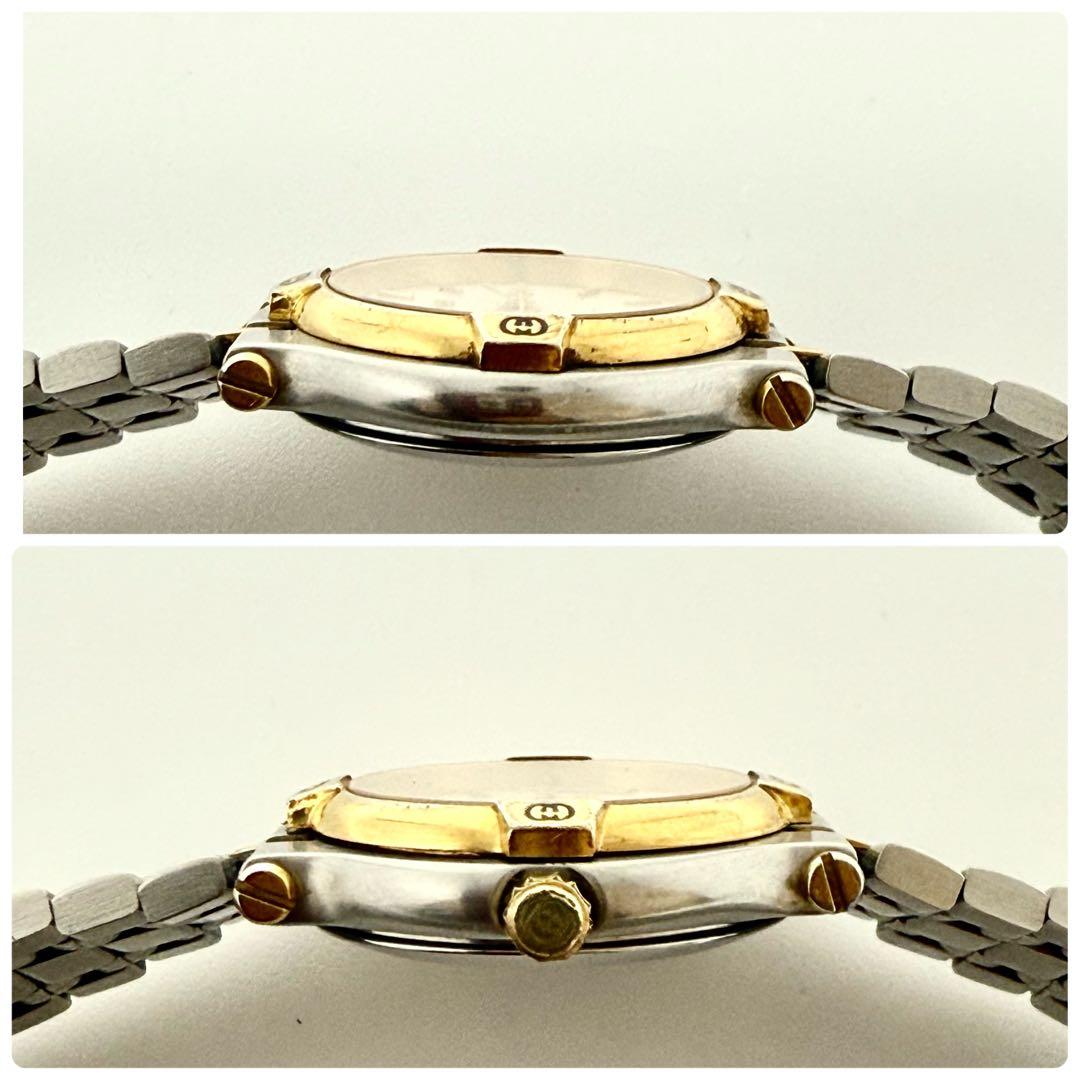 【稼働】GUCCI 9000 L デイト レディース 新品電池 自社ベルト