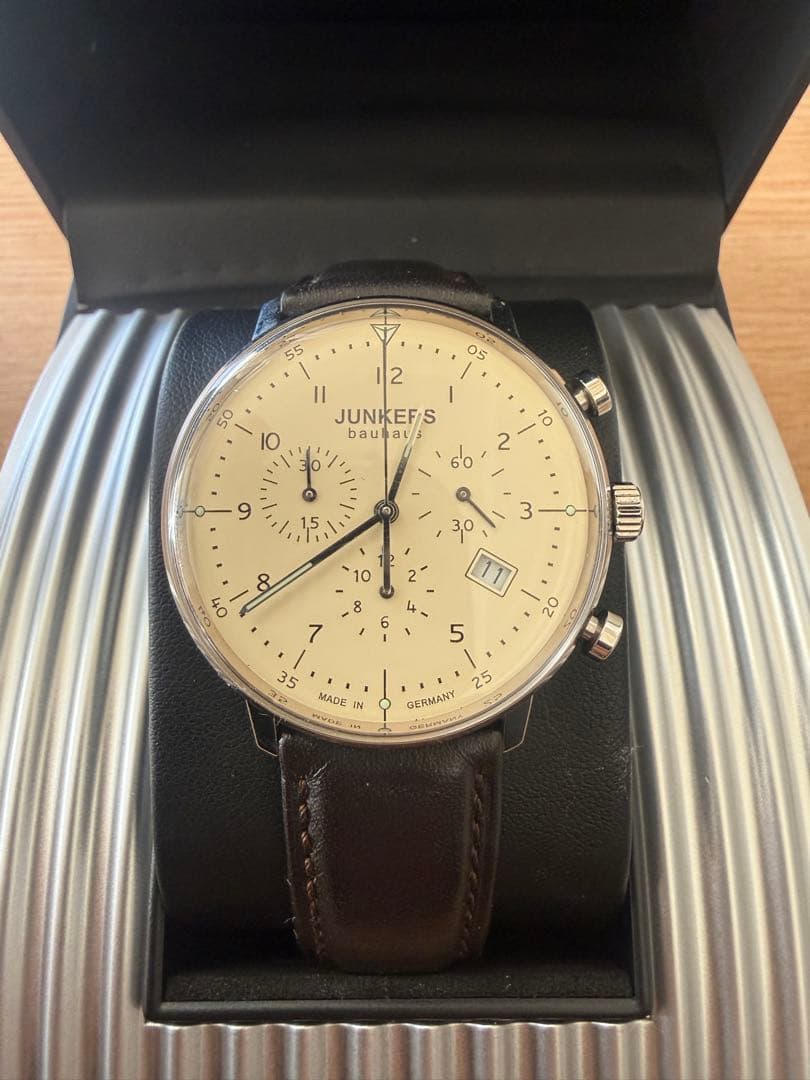 JUNKERS Bauhaus　クロノグラフ 　ドイツ製 時計　箱付