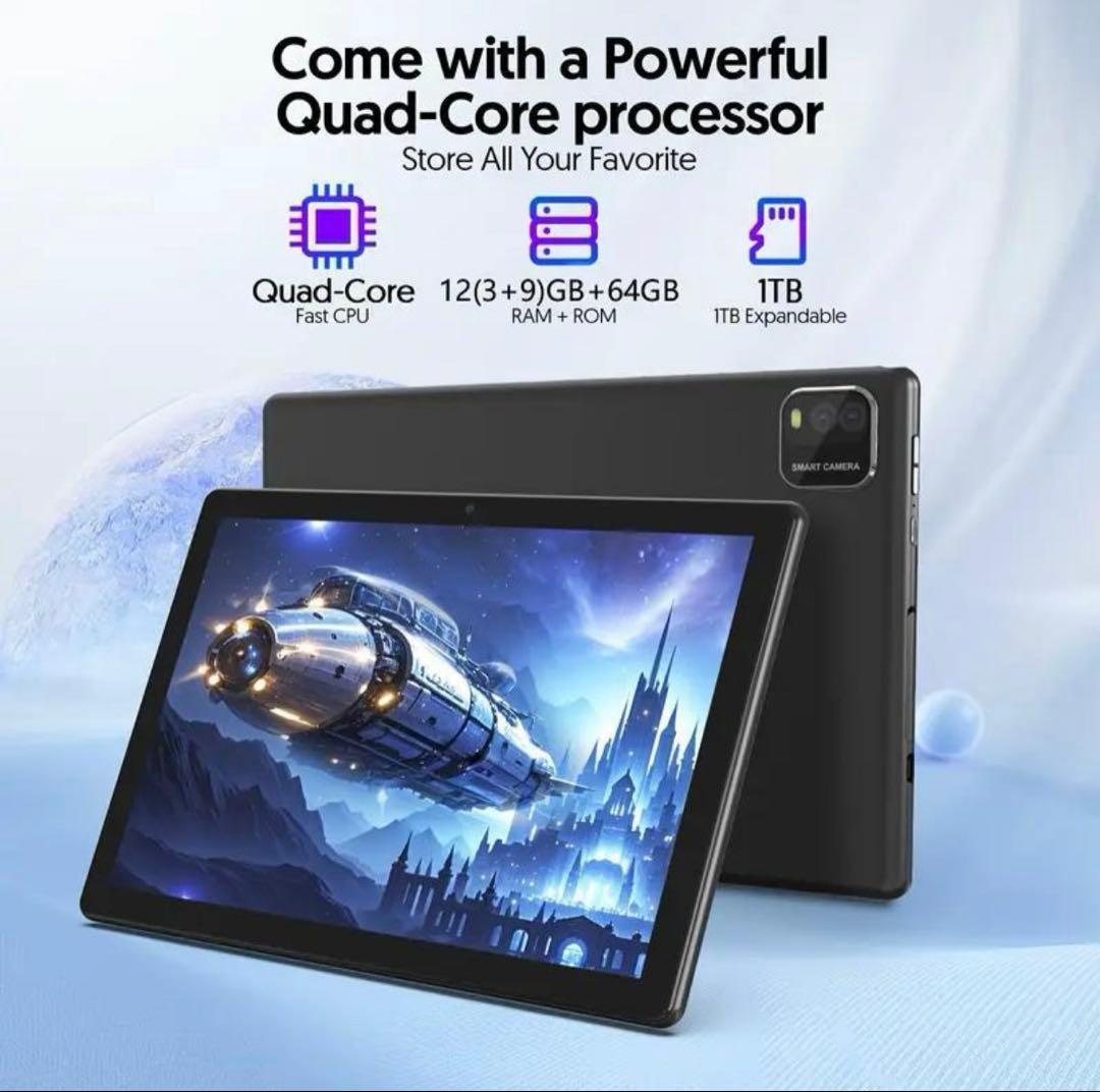 Android 15 10インチ タブレット 12GB