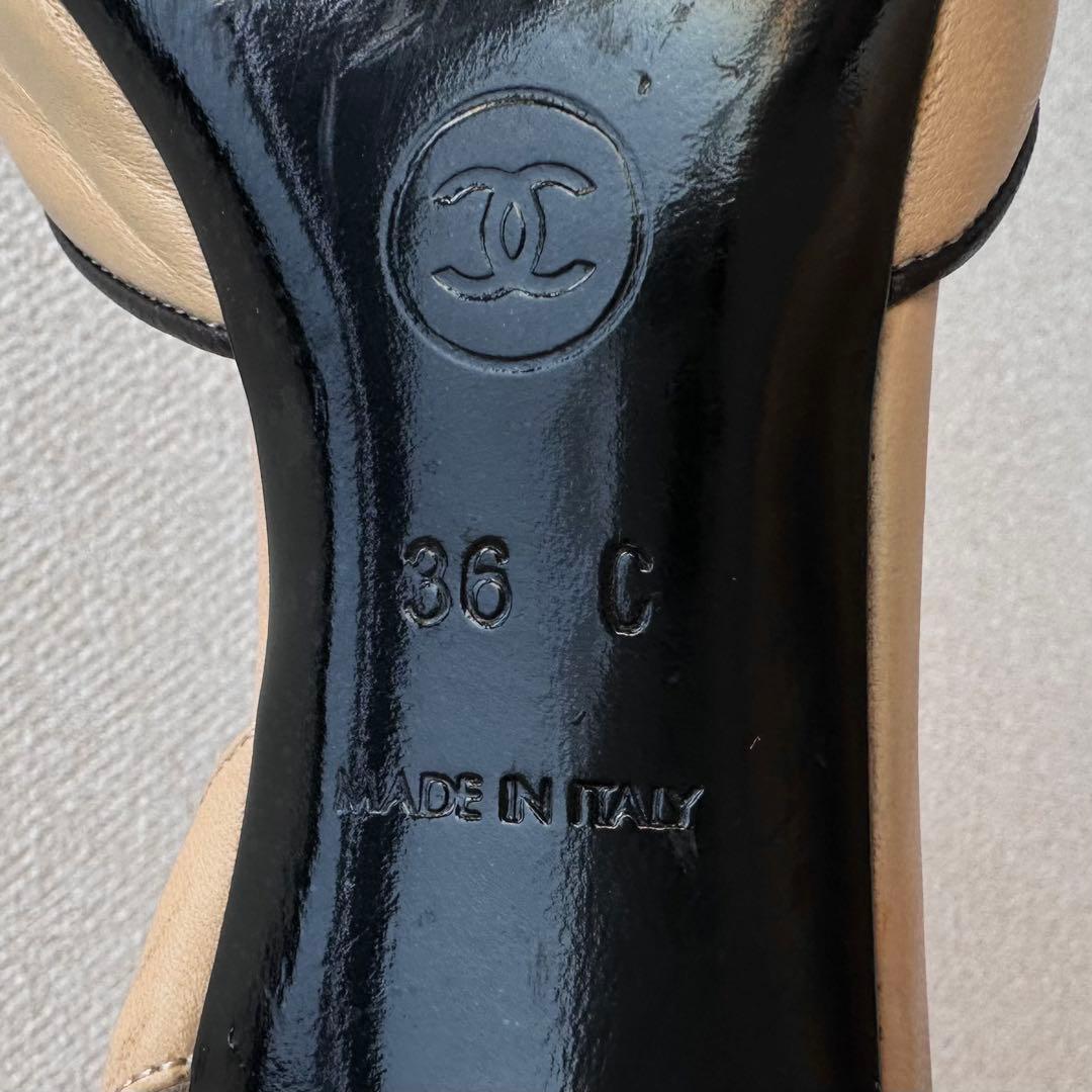 CHANEL シャネル　リボン　ココマーク　スリングバック　パンプス　ハイヒール
