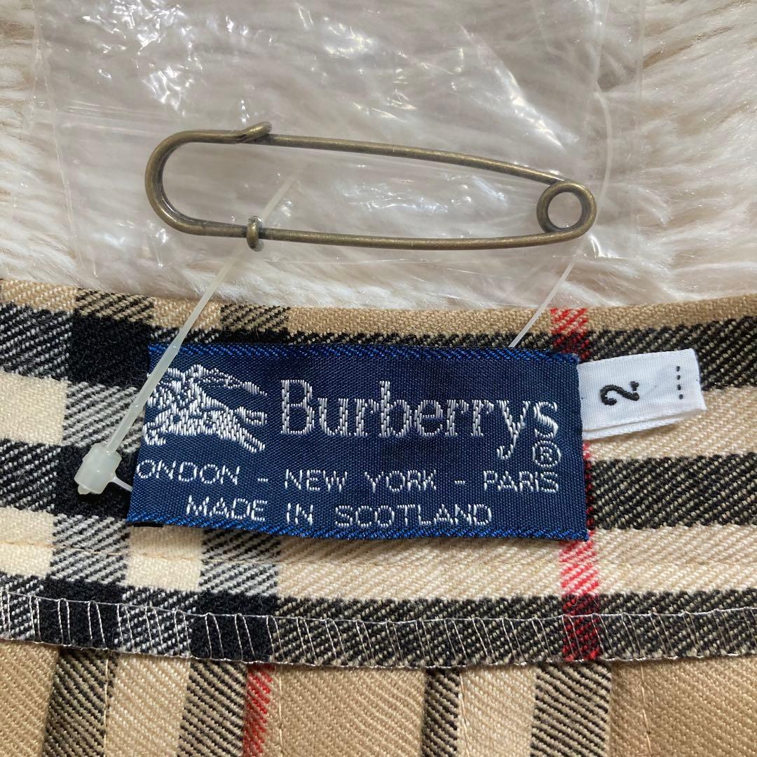 美品 バーバリーズ プリーツ 巻きスカート 2WAYノバチェック スコットランド