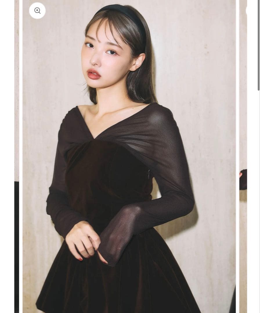 【タグ付き新品】poláura ベロアビスチェバルーントップス ブラウン