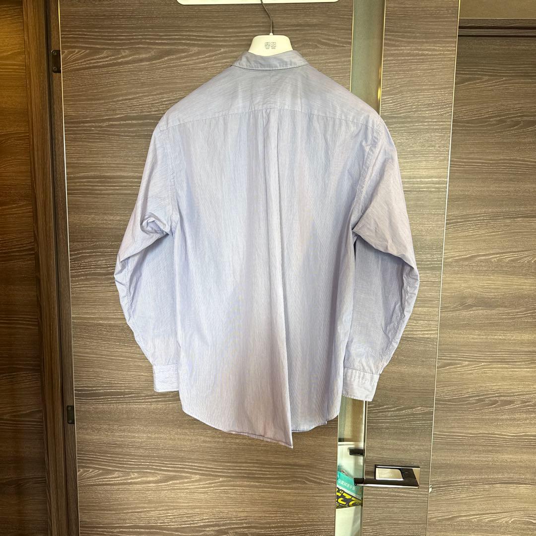 2021AW COMOLI コモリシャツ　ポプリン　ストライプ sax サイズ2