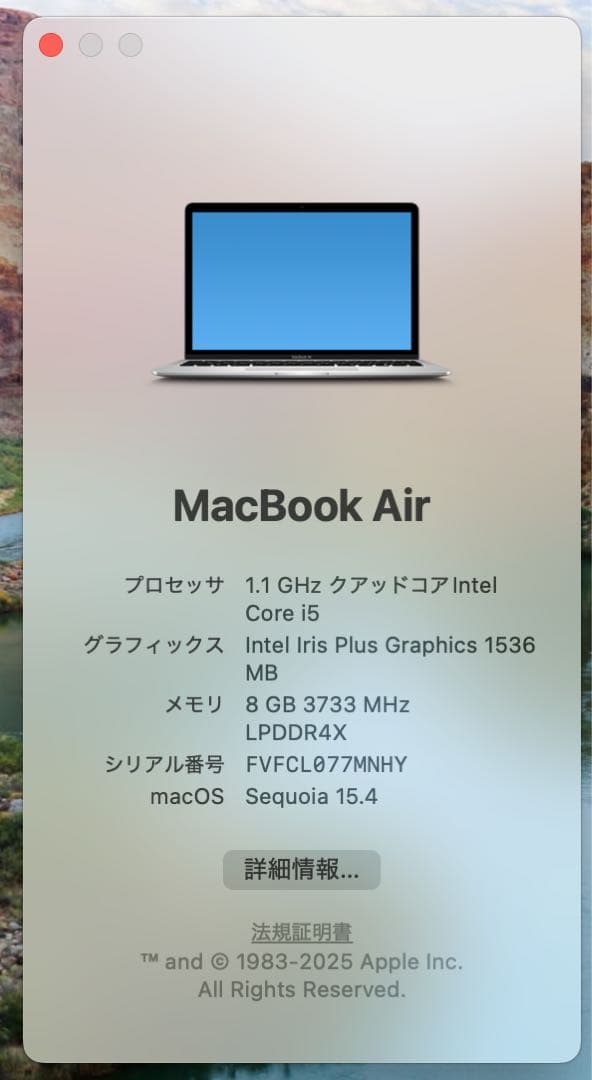ゴ*ス様 MacBook Air 13.3 Intel Core i5 / 20